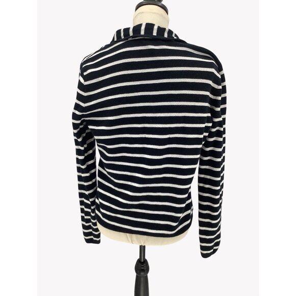 Chaps Knit Cardigan Shawl Collar -Navy & White - Womens Size XL - Picture 5 of 9